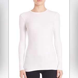ATM Anthony Thomas Melillo Micro-Ribbed White Crewneck Top size L